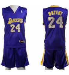Los Angeles Lakers 24 Kobe Bryant Purple Jerseys&Shorts
