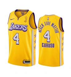 Los Angeles Lakers Alex Caruso 2020 NBA Finals Champions Jersey Gold Social justice