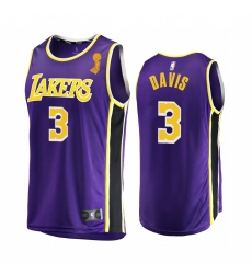 Los Angeles Lakers Anthony Davis 2020 NBA Finals Champions Jersey Purple Replica Statement