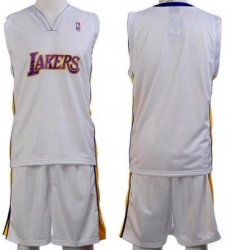 Los Angeles Lakers Blank White Jerseys&Shorts