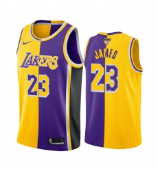 Los Angeles Lakers LeBron James 2020 NBA Finals Bound Gold Purple Jersey Split Special Edition