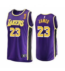 Los Angeles Lakers LeBron James 2020 NBA Finals Champions Jersey Purple Replica Statement