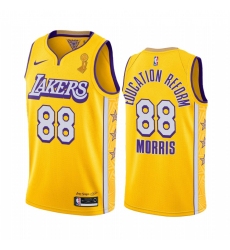 Los Angeles Lakers Markieff Morris 2020 NBA Finals Champions Jersey Gold Social justice BLM