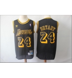 Men Adidas Lakers 24 Kobe Bryant Black Throwback NBA Jersey