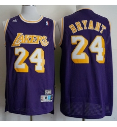 Men Adidas Lakers 24 Kobe Bryant Purple Throwback NBA Jersey