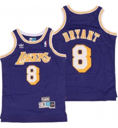 Men Adidas Lakers 8 Kobe Bryant Purple Throwback Stitched NBA Jersey