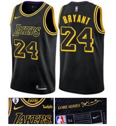 Men Lakers 24 Kobe Bryant 2 Patch Kobe Bryant and his daughter black jersey