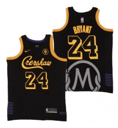 Men Lakers 24 Kobe Bryant Black Crenshaw Editon Jersey II