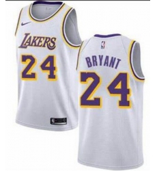 Men Lakers 24 Kobe Bryant White Nike Swingman Jersey