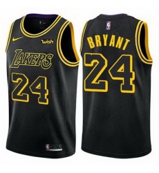 Men Lakers 24 Kobe Bryant Yellow Nike Icon Edition Swingman Sponsor Logo Jersey