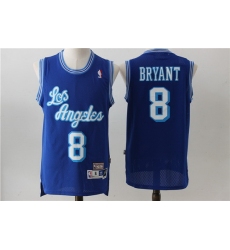 Men Lakers 8 Kobe Bryant Blue Hardwood Classics Jersey