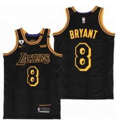 Men Lakers 8 Kobe Bryant Gigi Bryant Number 2 Black Mabma Edition NBA Jersey