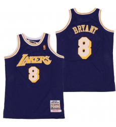 Men Lakers 8 Kobe Bryant Purple Throwback Stitched NBA Jersey