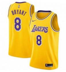 Men Lakers 8 Kobe Bryant Yellow Nike Swingman Jersey