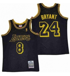 Men Lakers Front 8 Back 24 Kobe Bryant Black Mabma Edition NBA Jersey