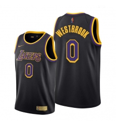 Men Lakers Russell Westbrook 2021 trade black earned edition jersey