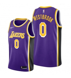 Men Lakers Russell Westbrook 2021 trade purple statement edition jersey