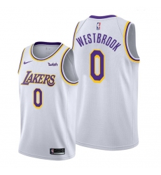 Men Lakers Russell Westbrook 2021 trade white association edition jersey