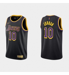 Men Los Angeles Lakers 10 Deandre Jordan Black Stitched Jersey