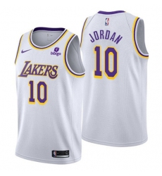 Men Los Angeles Lakers 10 Deandre Jordan White Stitched Jersey
