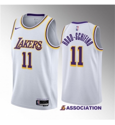 Men Los Angeles Lakers 11 Jalen Hood Schifino White 2023 Draft Association Edition Stitched Basketball Jersey