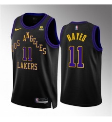 Men Los Angeles Lakers 11 Jaxson Hayes Black 2023 24 City Edition Stitched Basketball Jersey