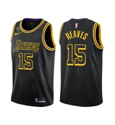 Men Los Angeles Lakers 15 Austin Reaves Black Stitched Jersey