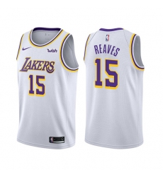 Men Los Angeles Lakers 15 Austin Reaves White Stitched Jersey
