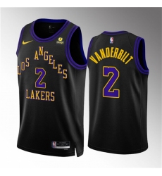 Men Los Angeles Lakers 2 Jarred Vanderbilt Black 2023 24 City Edition Stitched Basketball Jersey