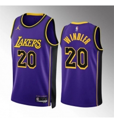 Men Los Angeles Lakers 20 Dylan Windler Purple Statement Edition Stitched Basketball Jersey