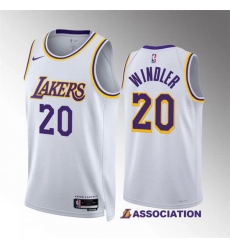 Men Los Angeles Lakers 20 Dylan Windler White Association Edition Stitched Basketball Jersey