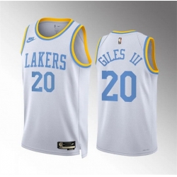 Men Los Angeles Lakers 20 Harry Giles Iii White Classic Edition Stitched Basketball Jersey