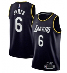 Men Los Angeles Lakers 2022 Black 75th Anniversary Select Series MVP Swingman Jersey