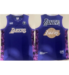 Men Los Angeles Lakers 2022 Purple Big Team Logo Swingman Jersey