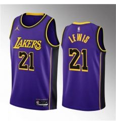 Men Los Angeles Lakers 21 Maxwell Lewis Purple 2023 Draft Statement Edition Stitched Basketball Jersey