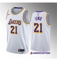 Men Los Angeles Lakers 21 Maxwell Lewis White 2023 Draft Association Edition Stitched Basketball JerseyS