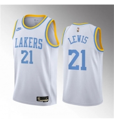 Men Los Angeles Lakers 21 Maxwell Lewis White 2023 Draft Association Edition Stitched Basketball Jersey
