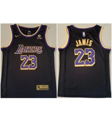 Men Los Angeles Lakers 23 LeBron James Bibigo Black Stitched Basketball Jersey