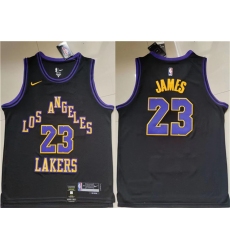 Men Los Angeles Lakers 23 LeBron James Black Stitched Basketball Jersey