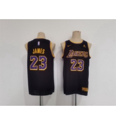 Men Los Angeles Lakers 23 LeBron James Black Stitched Basketball JerseyS