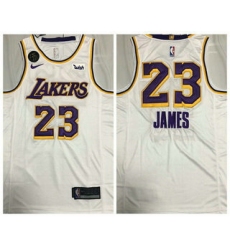 Men Los Angeles Lakers 23 LeBron James White With KB Patch NEW 2021 Nike Wish AU Stitched NBA Jersey