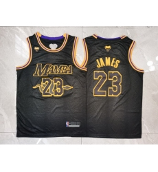 Men Los Angeles Lakers 23 Lebron James Black Mamba Swingman Jersey