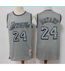 Men Los Angeles Lakers 24 Kobe Bryant Grey Throwback Stitched Basketball Jersey