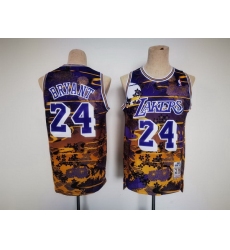 Men Los Angeles Lakers 24 Kobe Bryant Purple Throwback Basketball Jersey