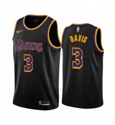 Men Los Angeles Lakers 3 Anthony Davis Black NBA Swingman 2020 21 Earned Edition Jersey