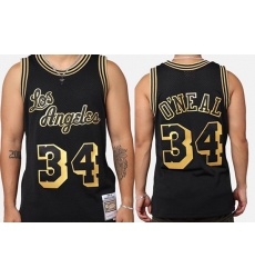 Men Los Angeles Lakers 34 Shaquille O 27Neal  27 Black 96 97 Swingman Stitched Basketball Jersey