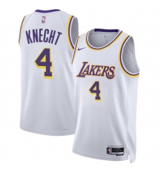 Men Los Angeles Lakers 4 Dalton Knecht White 2024 Draft Association Edition Stitched Basketball Jersey