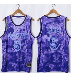 Men Los Angeles Lakers 6 LeBron James 2023 Purple Stitched Basketball Jersey