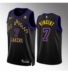 Men Los Angeles Lakers 7 Gabe Vincent Black 2023 24 City Edition Stitched Basketball Jersey