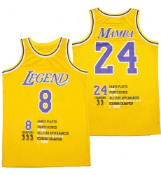 Men Los Angeles Lakers 8  26 24 Kobe Bryant Yellow Swingman Fashion Jersey